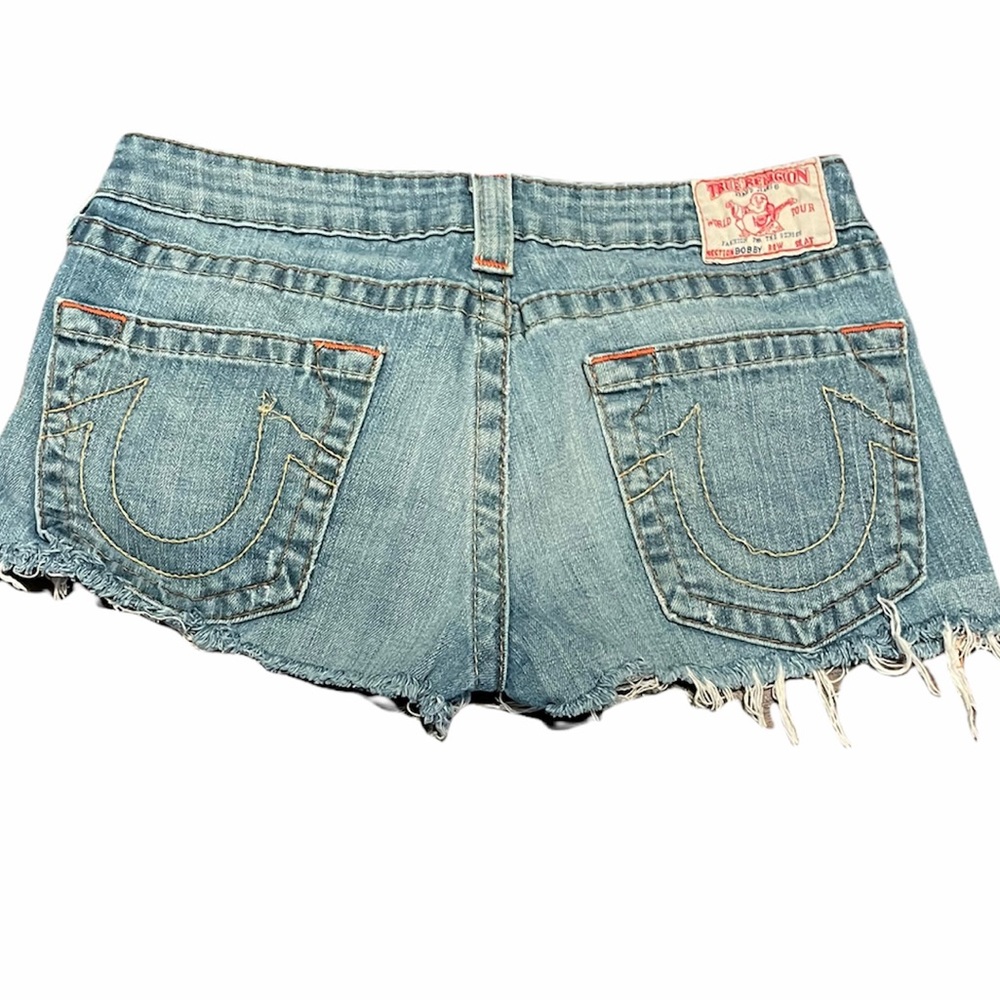 TRUE RELIGION Cut Off Low Rise Jean Shorts